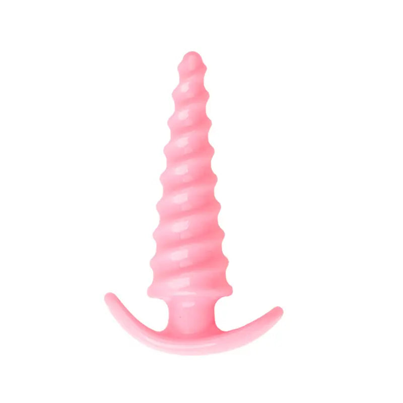 Plastic Spiral Butt Plug Anal Trainer G Spot Stimulator With Pull Handle