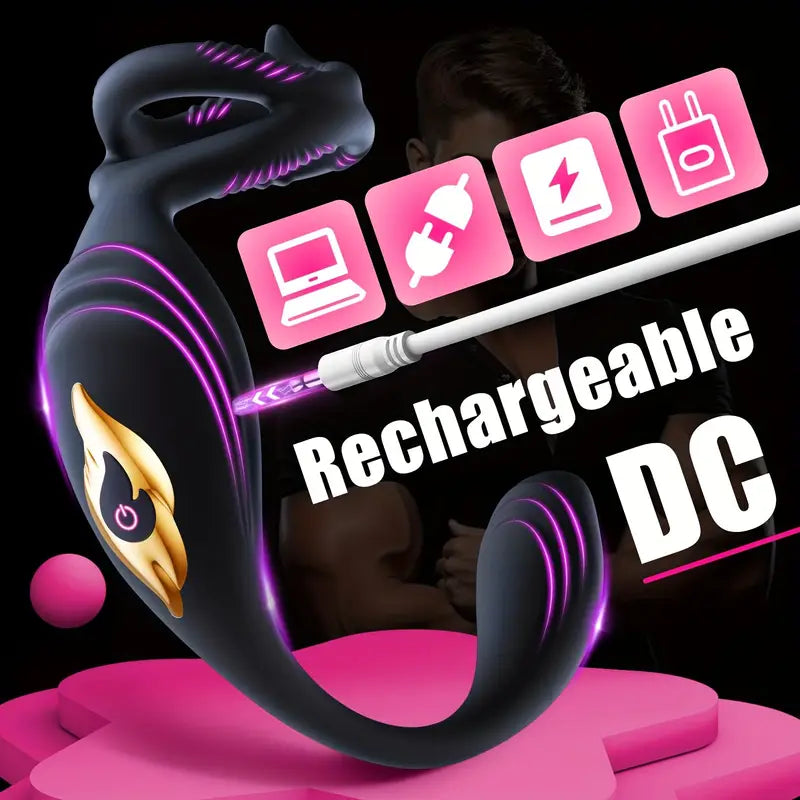 4 In 1 Prostate Massager With 7 Vibration Modes Penis Ring Butt Plug