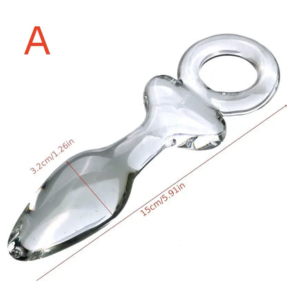 Anal Expander Butt Plug Transparent Crystal Glass Anal Plug For Couple