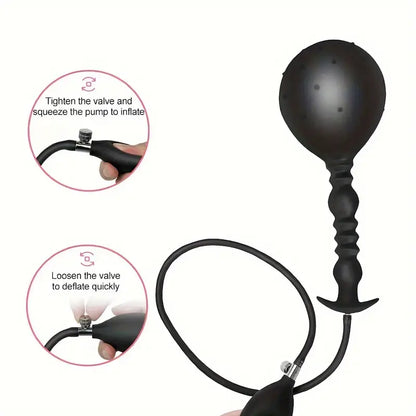 Inflatable Spike Anal Dildo Ass Plug Silicone Extended Anal Plug Ass Sex Toy
