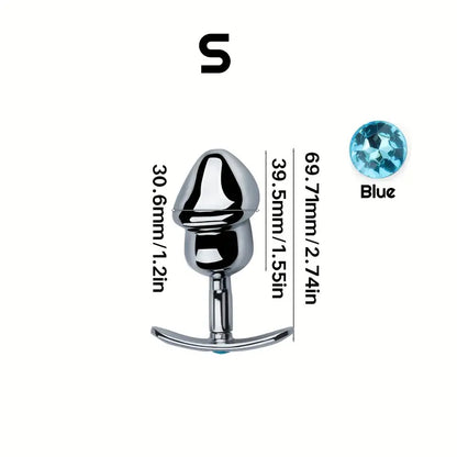 Aluminum Alloy Anal Plug Washable G-Point Dilator with Jewel Base