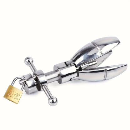 Stainless Steel BDSM Anal Plug Lockable Heavy Duty Metal Anal Dilator