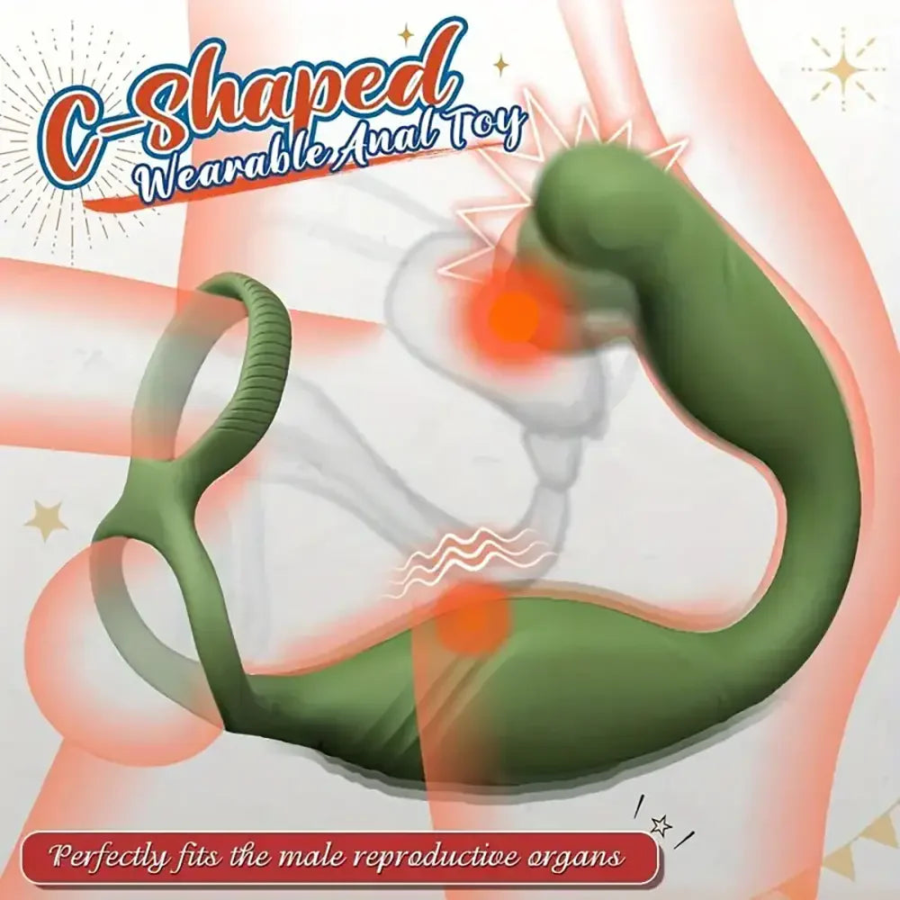 Anal Vibrator Male Adult Prostate Massager C-Shaped Anal Butt Plug