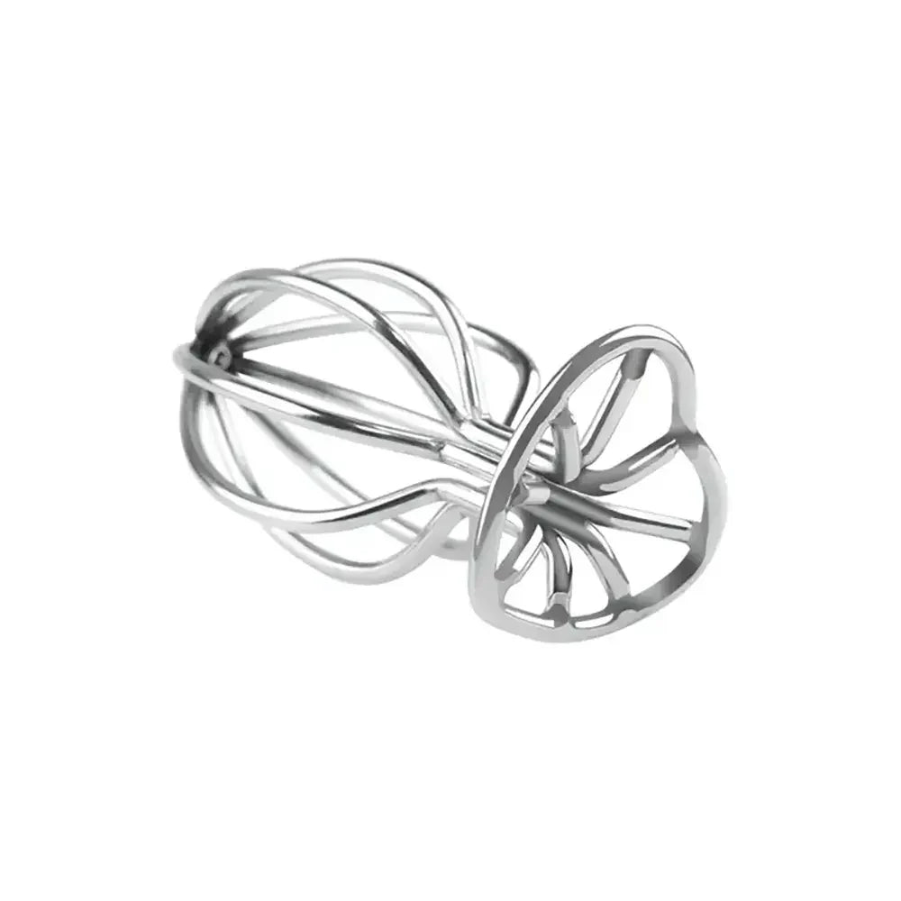 Silvery Heart-shaped Cut-out Metal Anal Plug For Anal Expansion