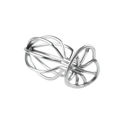 Silvery Heart-shaped Cut-out Metal Anal Plug For Anal Expansion