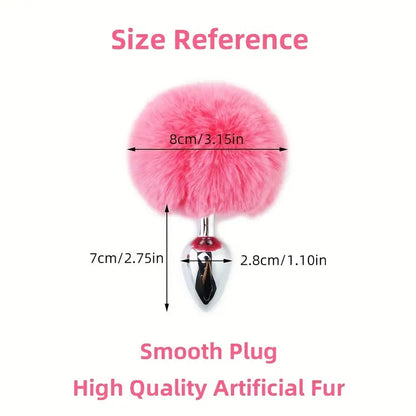 Adorable 2pcs Set Bunny Tail Anal Plug For Women Men Cosplay Sex Toy