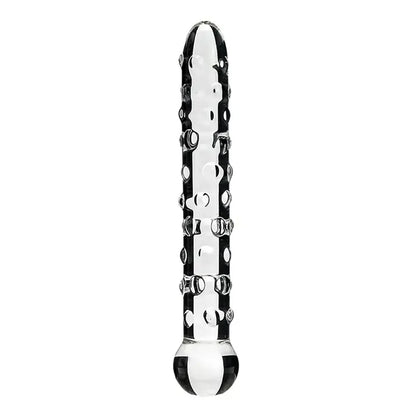 Elegant Glass Threaded Anal Plug With Heart-Shaped Beads Stimulator