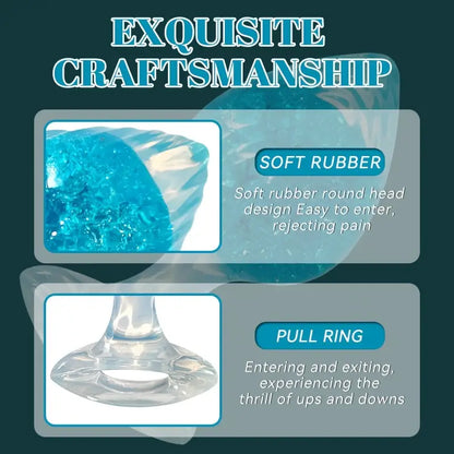 Textured Liquid Silicone Crystal Heart-Shaped Blue Passion Play Intimate Toy