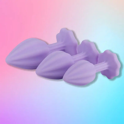 Three-piece Diamond Jewelry Decorated Anal Training Butt Plug