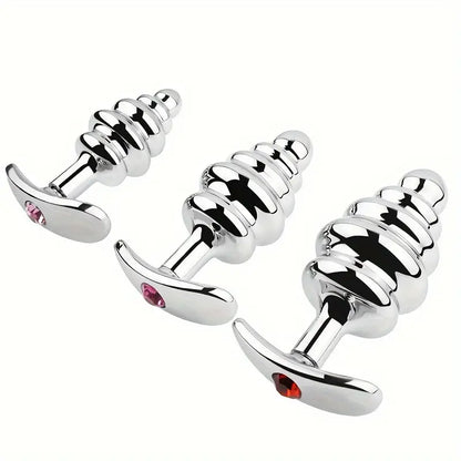Anchor Shaped Metal Butt Plug Anal Sex Toy Threaded Metal Butt Plug