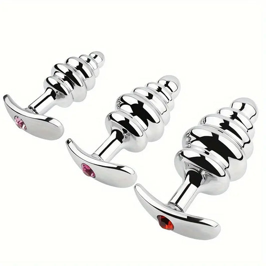 Anchor Shaped Metal Butt Plug Anal Sex Toy Threaded Metal Butt Plug