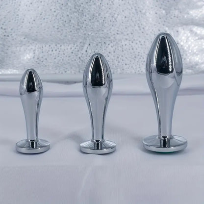 Crystal Diamond Adlut Safety Metal Water Drip Shape Butt Plug Sex Toy