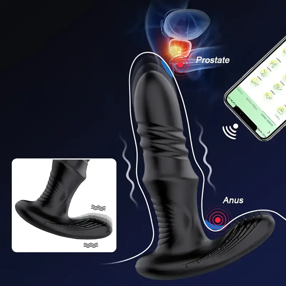 Vibrating Butt Plug Toy Rechargeable Powered App Function Anal Toy