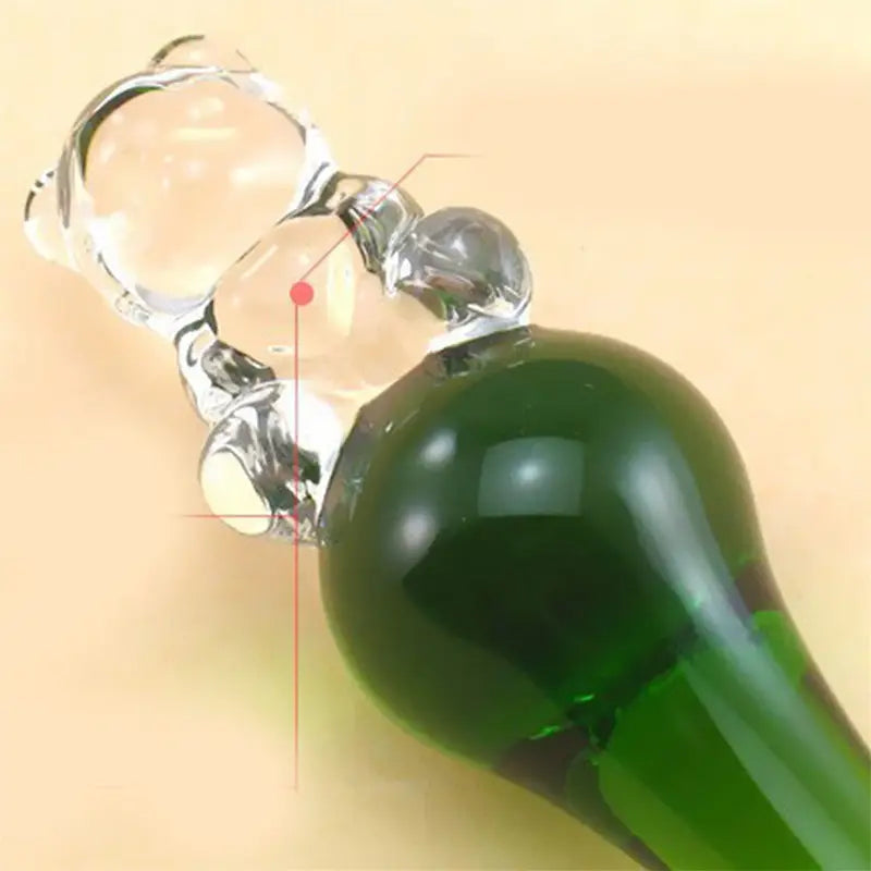 Women Wand Massager Bear Glass Butt Plug G-spot Stimulator