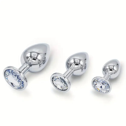 Anal Plug Set Premium 3 Sizes Metal Butt Plugs Comfortable Anal Toys
