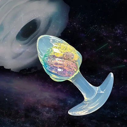 Transparent Color-Changing Silicone Butt Plug Textured Anal Toy