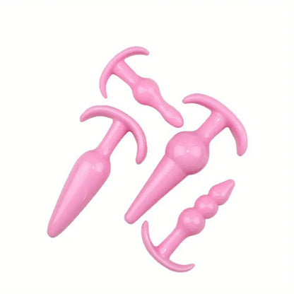 Pack of 4 Butt Plugs Training Set For Beginners Users With Sex Toys