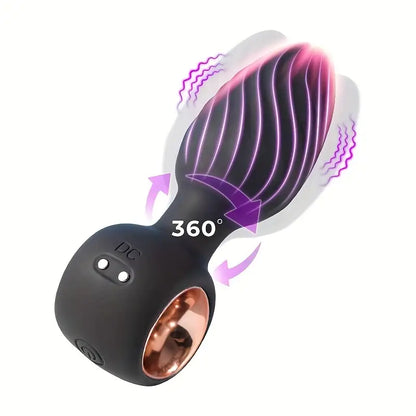 360° Rotating Anal Butt Plug Vibrator Swing Prostate Massager Sex Toy
