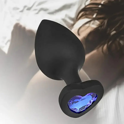 Heart 3 Sizes Stainless Steel Crystal Anal Plug Removable Butt Plug