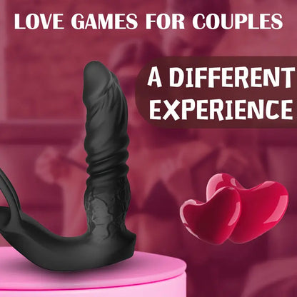 Thrusting Anal Vibrator 5-in-1 Vibrating Anal Plug Dildo Shaped Vibrator