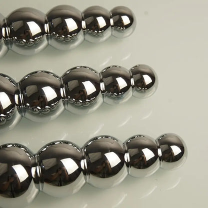 Heavy Duty Metal Anal Plug With 4 Beads Prostate Massage Butt Plug