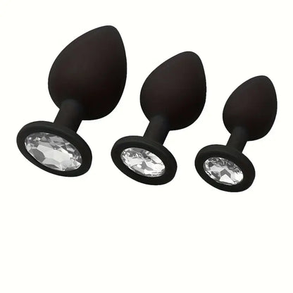 Diamond Bottom Silicone Anal Plug Butt Anal G-Spot Sex Stimulator