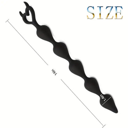 Silicone Anal Beads Butt Plug With 5 Heart Balls Flexible Anal Sex Toy