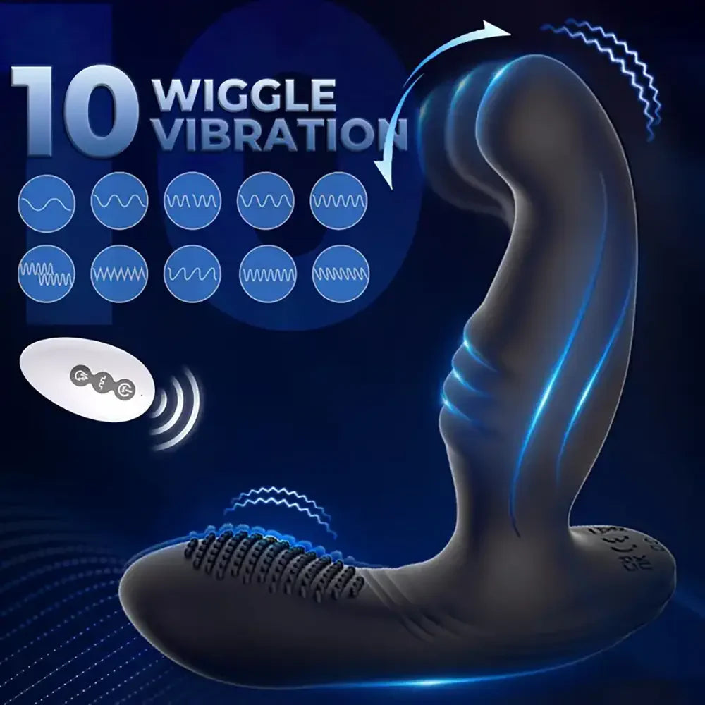 Finger-like Wiggle Prostate Massager Dual Vibrating Anal Vibrator
