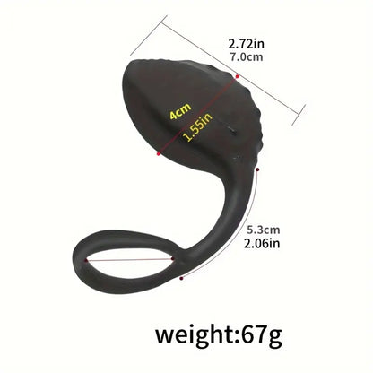 Silicone Anal Plug With Loop Sex Toy 2-in-1 Male Cock Ring Pull Tab