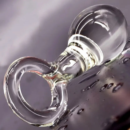 Glass Butt Plug Pull Loop Prostate Massager Anal Dilator With Long Neck
