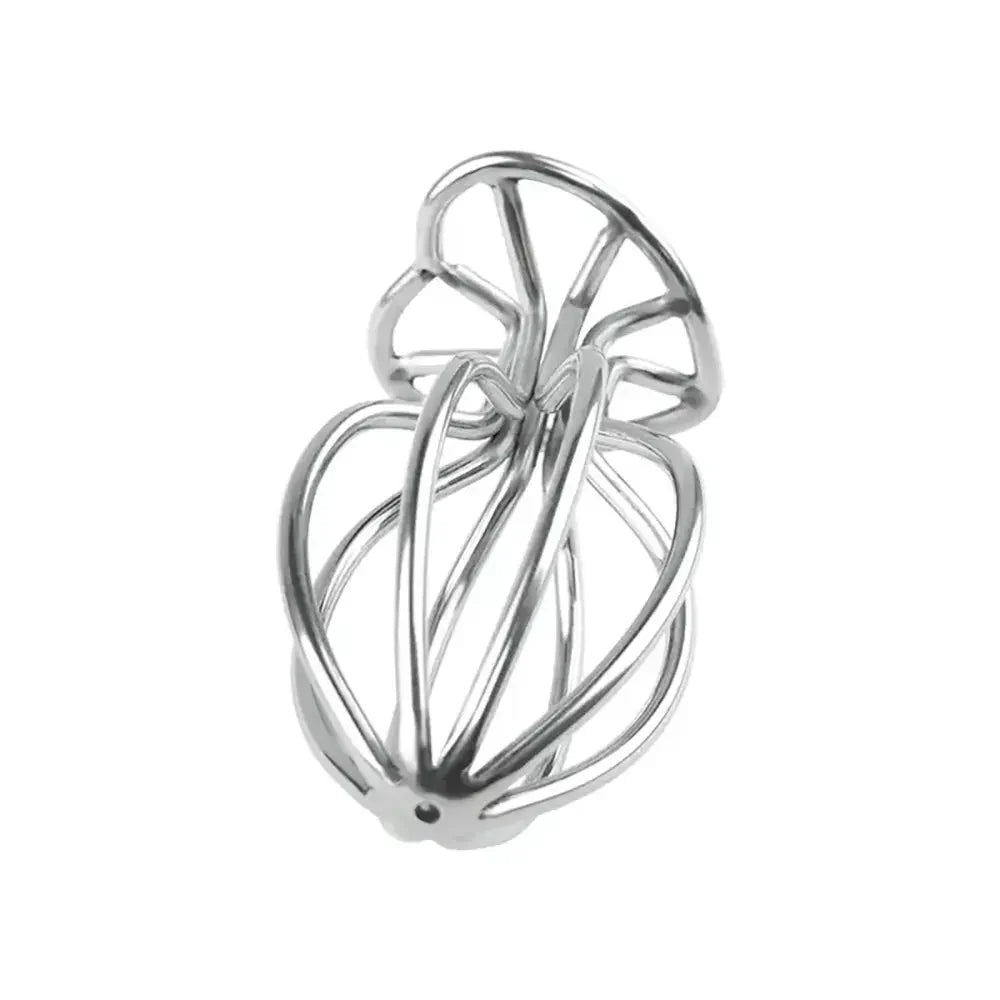 Silvery Heart-shaped Cut-out Metal Anal Plug For Anal Expansion