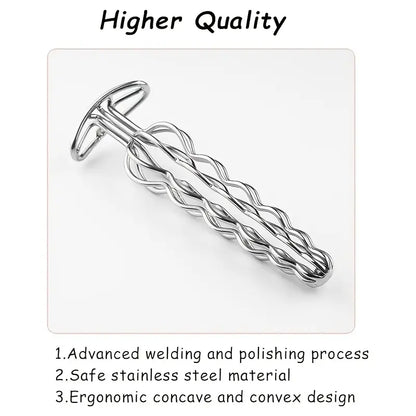 Elegant Metal Anal Plug With Hollow Design For Prostate Massage