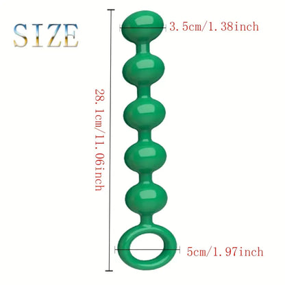 Silicone Anal Bead With 5 Balls Green Butt Plug Anal Sex Toy Pull Ring