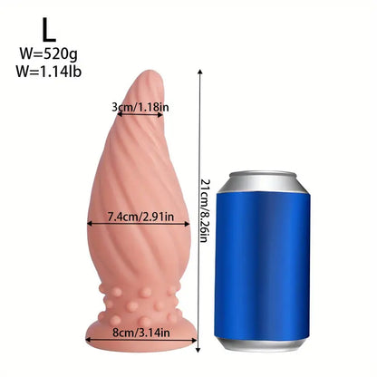 New Apricot-Colored Special Spiral Cone Anal Plug Novel Anal Toy