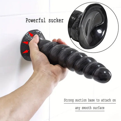 PVC Waterproof Non-Latex Anal Plug Vaginal Penetrator With Beads