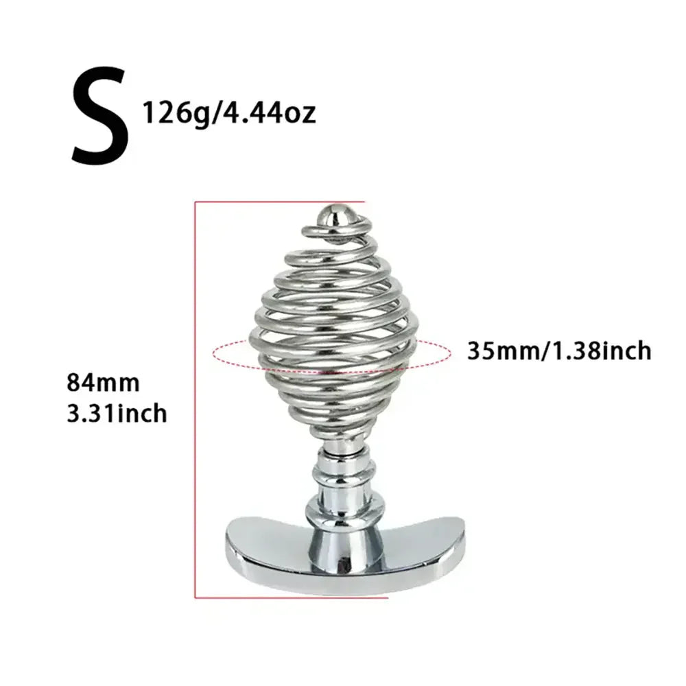 Stainless Steel Anal Plug Ribbed Stopper Design Hollow Metal Butt Plug