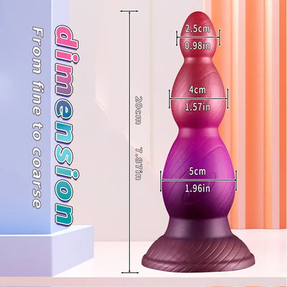 Extra Large Silicone Anal Plug With Beads For Prostate Massage