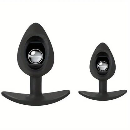 Silicone Ball-Shaped Soft Hand-Washable Smooth Black Anal Plug