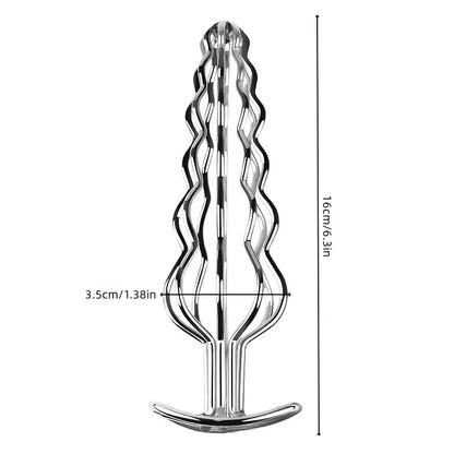 Elegant Metal Anal Plug With Hollow Design For Prostate Massage