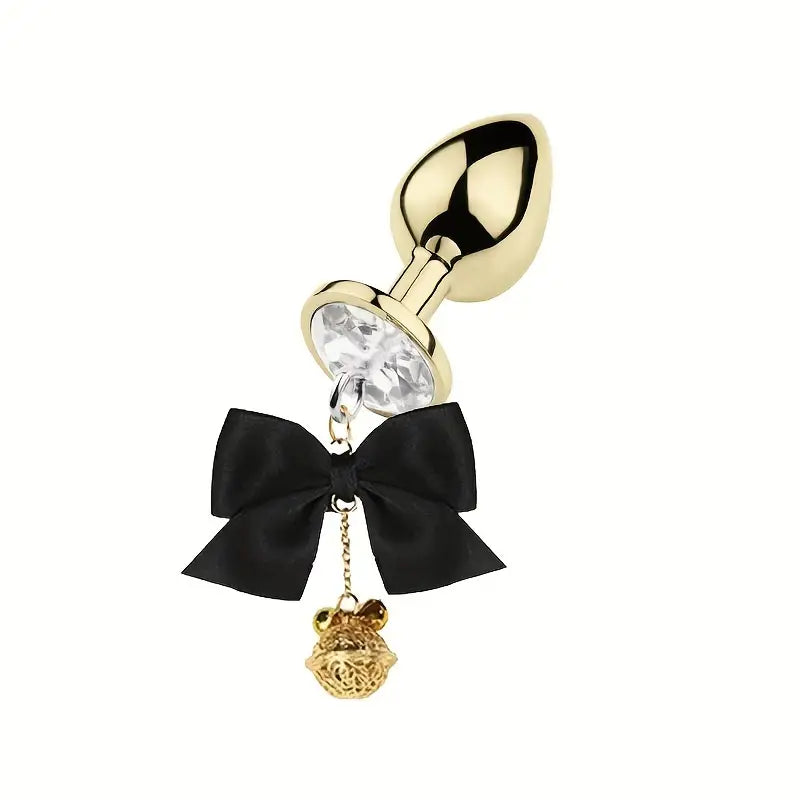 SM Adult Sex Metal Anal Plug With Bow Wind Chime Accessories