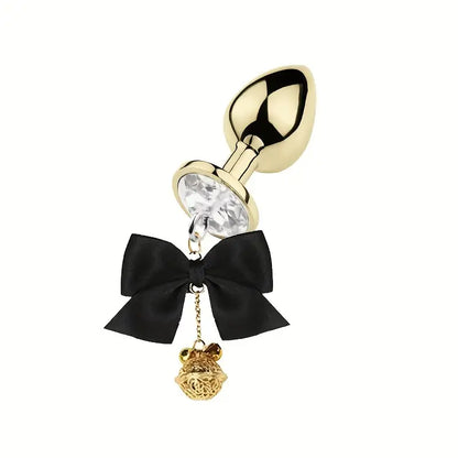 SM Adult Sex Metal Anal Plug With Bow Wind Chime Accessories