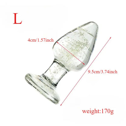 Smooth Solid Luminous Glass Anal Plug Adult Sex Toy For Female