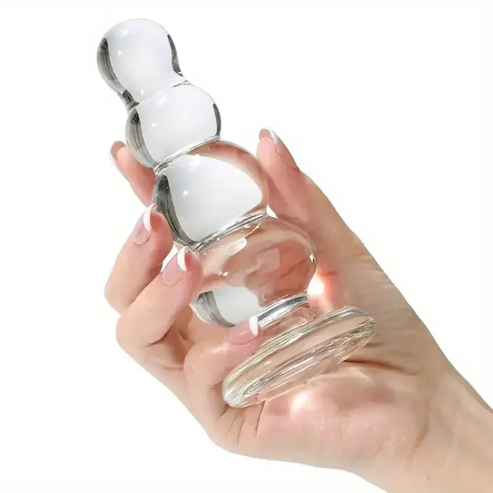 SM Glass Anal Plug Self-Wrist Massager Intimate Couple Play Toy