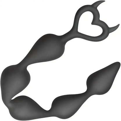 Silicone Anal Beads Butt Plug With 5 Heart Balls Flexible Anal Sex Toy