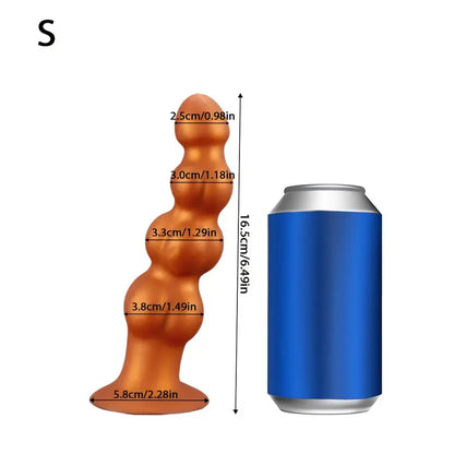 Liquid Silicone Muscle Bead Long Thick Butt Plug For G-Spot Sex
