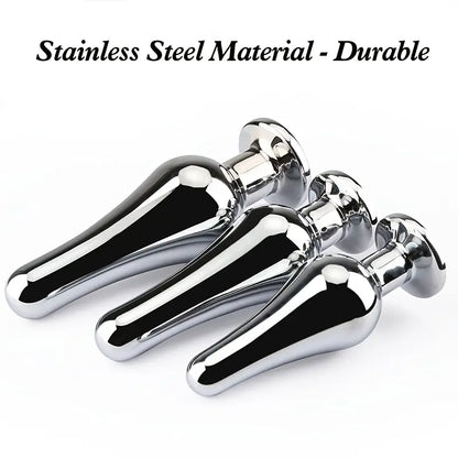 Tapered Anal Plug Trainer Kit Metal Jeweled Fetish Jewelry Butt Plug