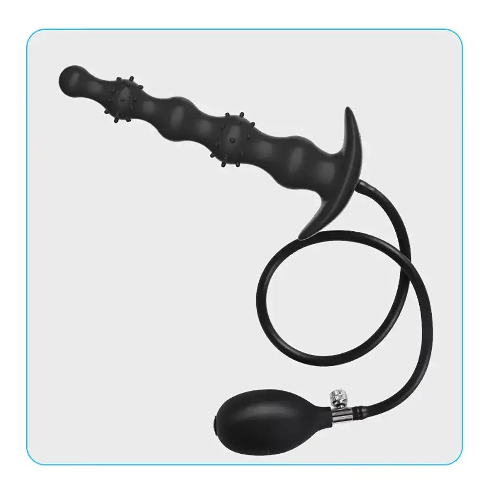 Inflatable Anal Plug With Beads For Anal Expansion Dilator With Beads