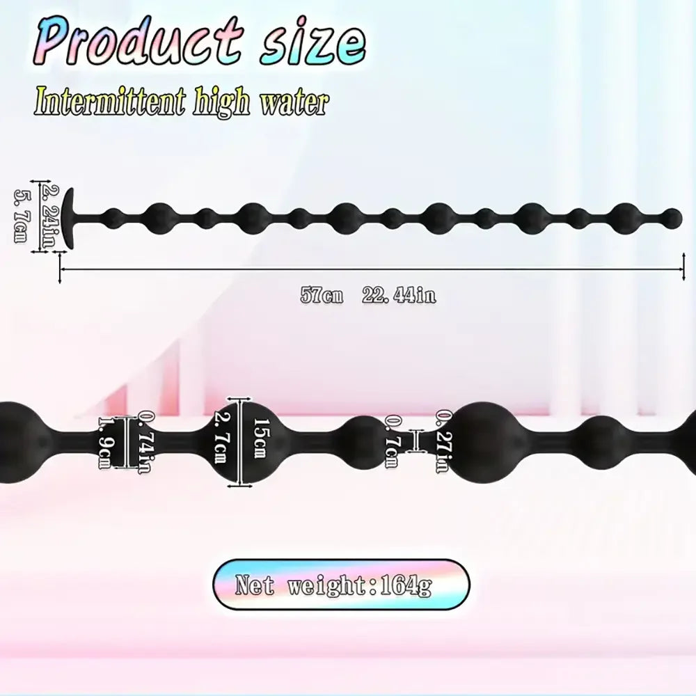22.44in Silicone Beads Butt Plug Anal Bead Anal Sex Toy For Female