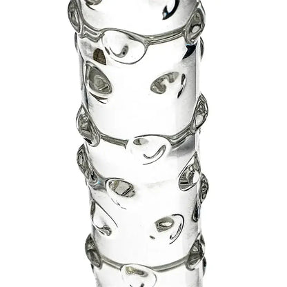 Elegant Glass Threaded Anal Plug With Heart-Shaped Beads Stimulator