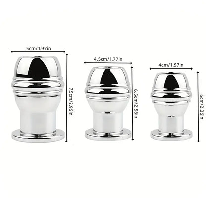 SM Stainless Steel Chastity Penis Ring Hollow Enema Anal Plug